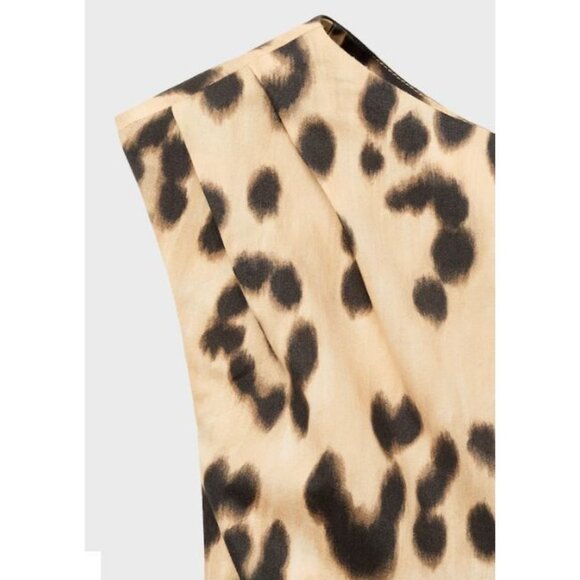 NWT Mango Leopard Print Asymmetrical Neckline Mini Dress Sz 4 [jb] - Picture 5 of 15